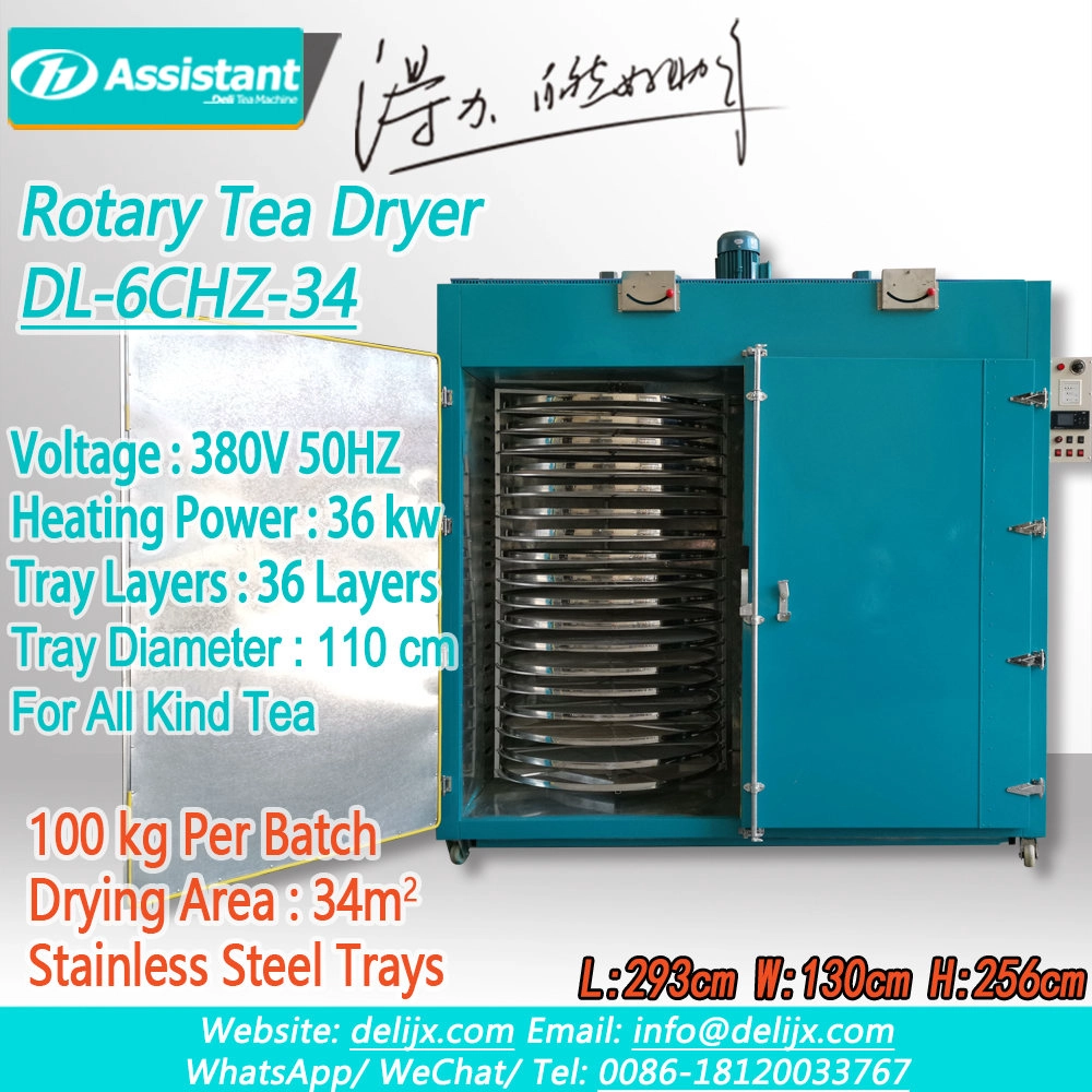 China 2 Racks 36 Layers 110cm Biggest Rotary Type Tea Drying Machine DL-6CHZ-34 manufacturer 2 Racks 36 Layers 110cm Biggest Rotary Type Tea Drying Machine DL-6CHZ-34